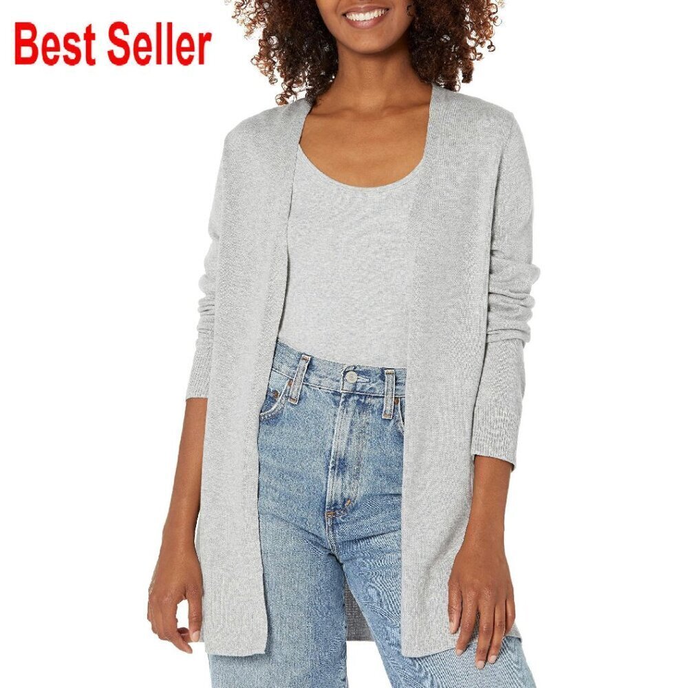 Lightweight Open Front Cardigan Sweater Classic Chic Layering Piece